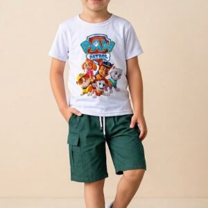 Conjunto Paw Patrol con Camiseta Estampada y Bermuda Verde Niño